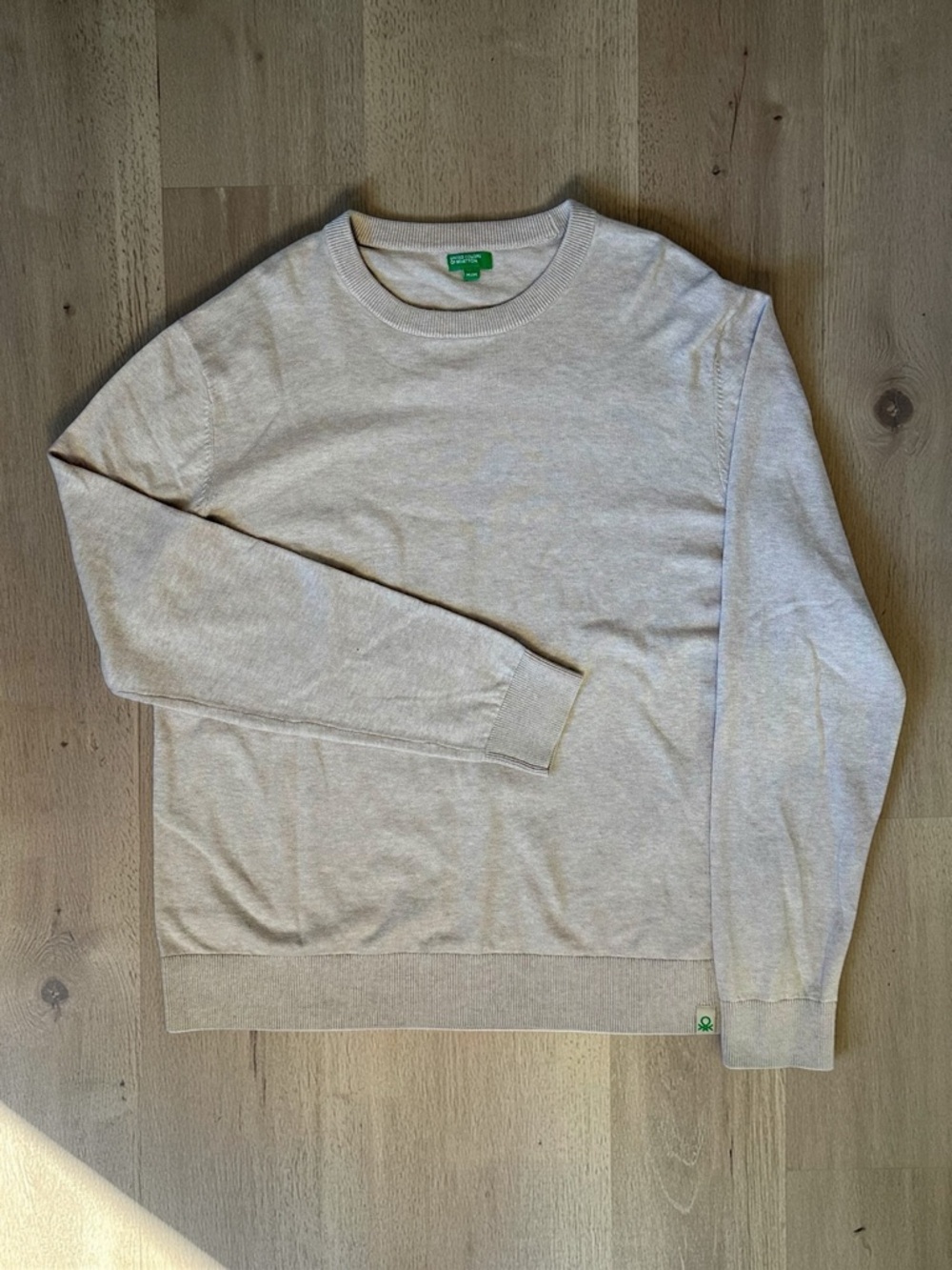 United Colors Of Benetton Men's Beige Crewneck Sweater Size M